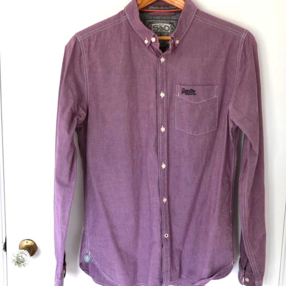 Superdry purple long-sleeve shirt M